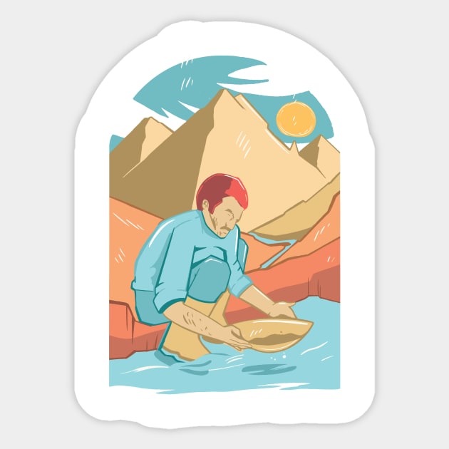 Retro Gold Panning Sticker by BamBam